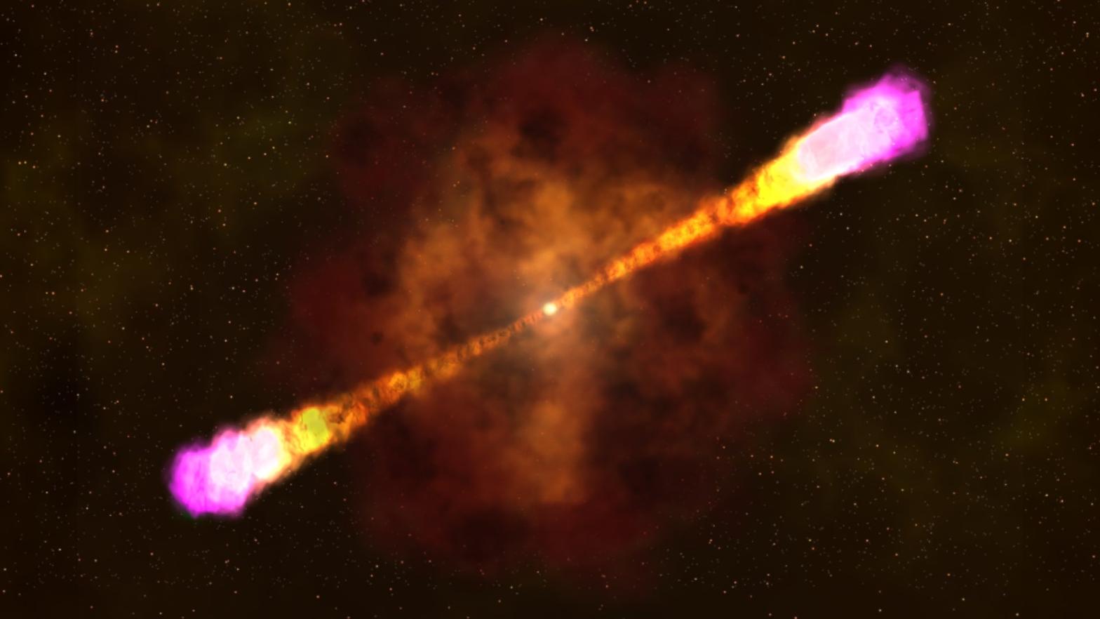 Artist's impression of a gamma ray burst. (Image: NASA’s Goddard Space Flight Centre)