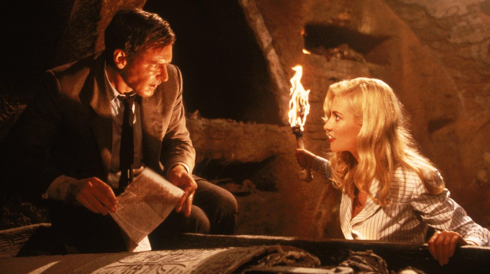 Indy and Elsa in the knight's tomb. (Image: Lucasfilm)