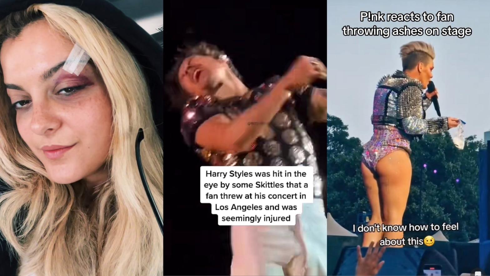L-R: Bebe Rexha, Harry Styles, and P!nk. (Screenshot: Gizmodo)
