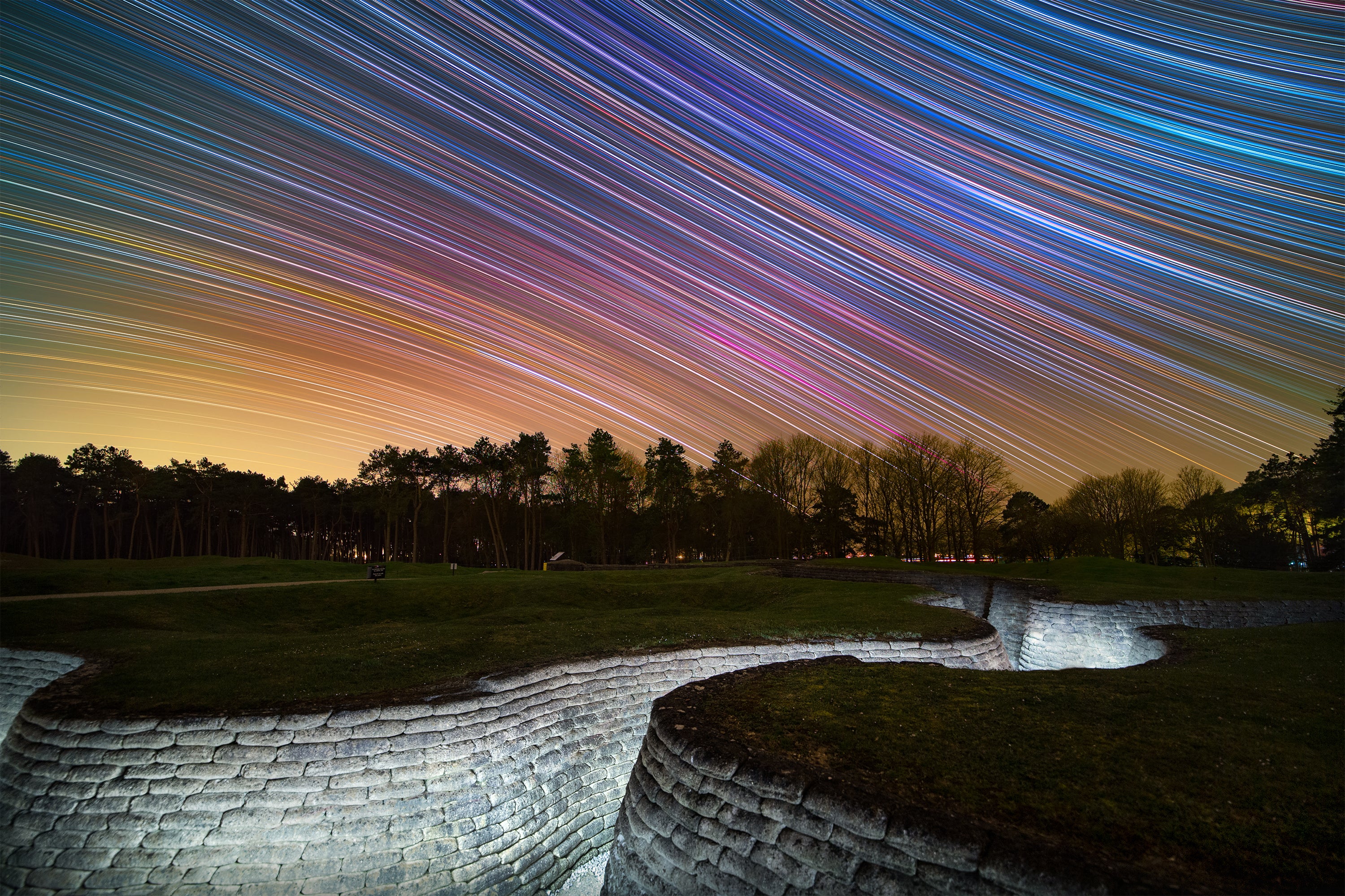 A long-exposure image of star trails over Northern France. (Photo: Louis Leroux-Gere)