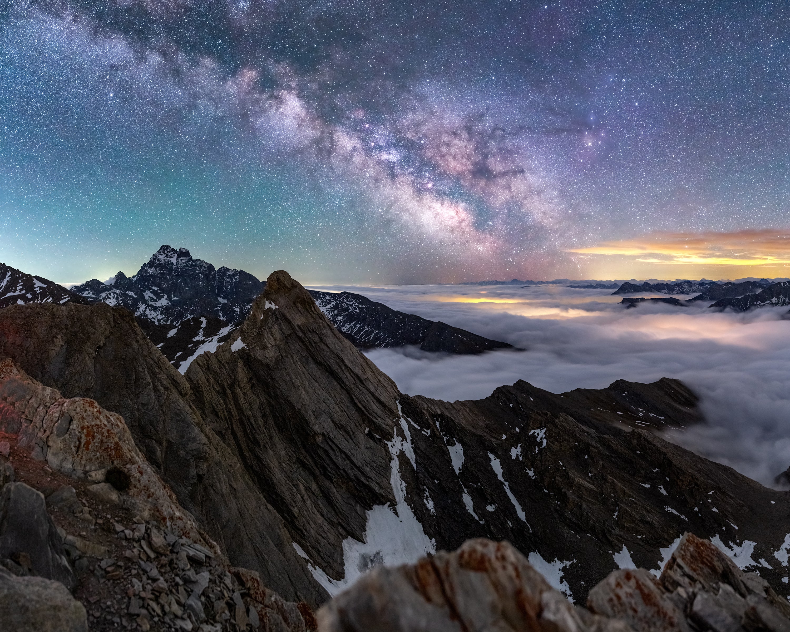 The Milky Way over Pain de Sucre, a mountain on the border of France and Italy. (Photo: Jeff Graphy)
