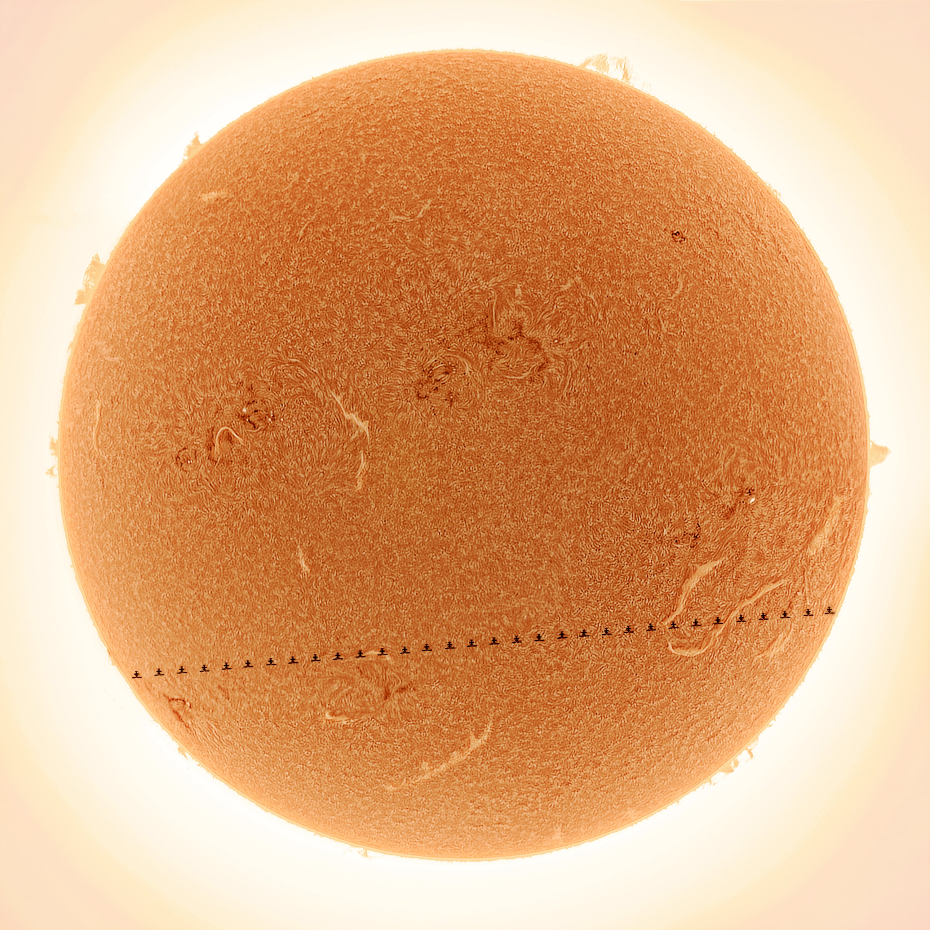 The Sun with the transit of the CSS in foreground. (Image: Letian Wang)