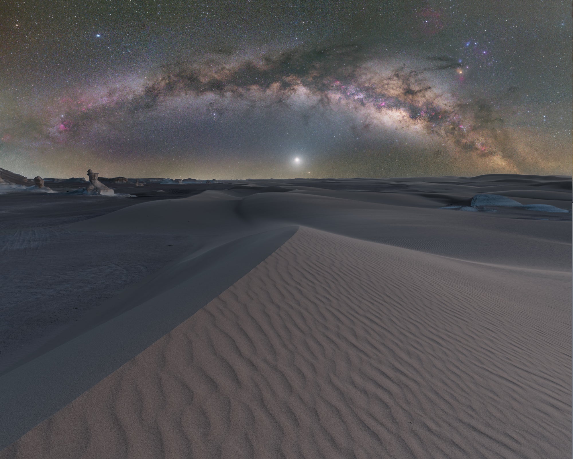 The Milky Way over White Desert National Park in Egypt. (Photo: Burak Esenbey)
