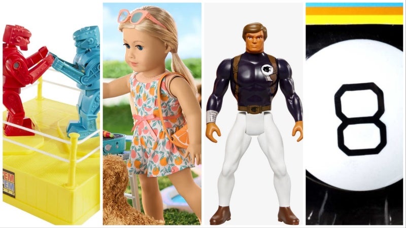 Rock 'Em Sock 'Em Robot, Magic 8 Ball, and other Mattel toys that might become movies. (Image: Mattel)