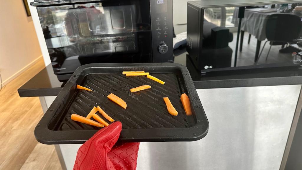 Barely steamed carrots out of the Panasonic 4 in one microwave oven