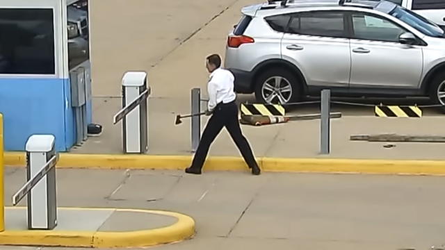 Pilot Accused of Using Axe to Attack Airport Parking Lot Gate