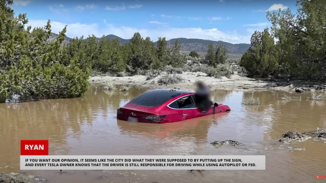 FSD Tesla Model 3 Tries to Swim, Can’t