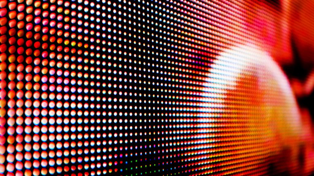 Abstract close-up view of a modern electronic billboard.