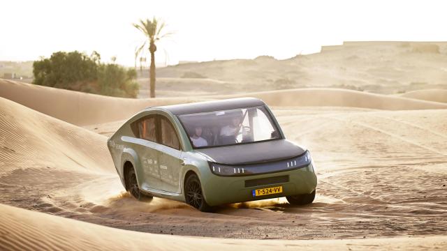 Solar-Powered Car Drives Across Morocco to the Sahara Without Using Charging Stations