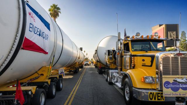 Vintage Space Shuttle Boosters Take Over LA Streets in Rare Trek