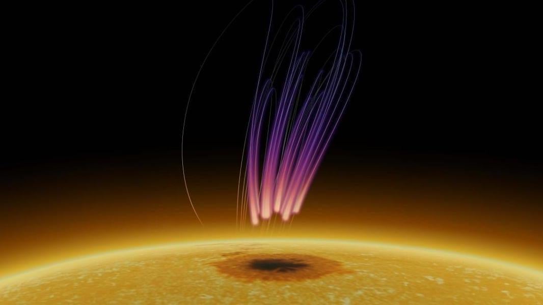 Naukowcy obserwują „zorę polarną” nad plamami słonecznymi