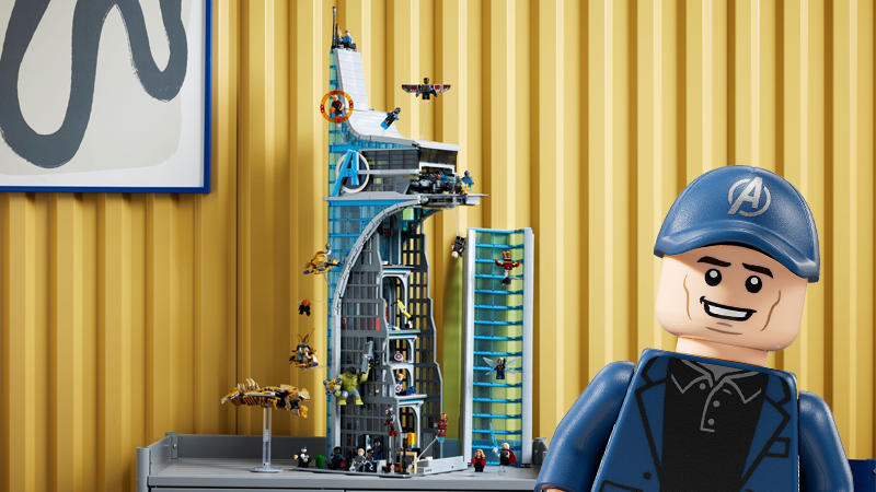 I keep getting distracted by America's Ass and Kevin Feige in this new Lego  Avengers Tower set