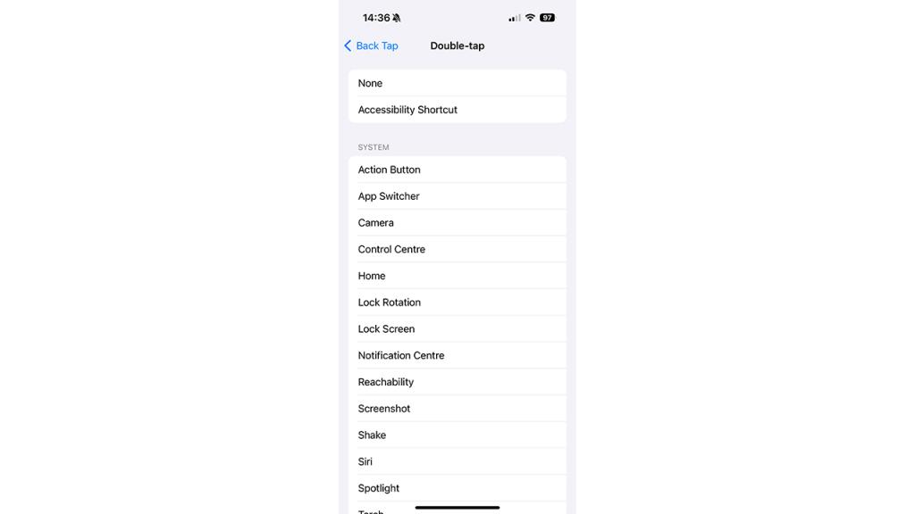 Apple iOS Double Tap