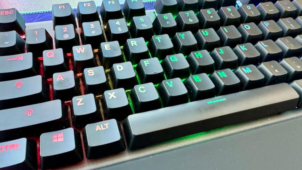Close up of a RGB gaming keyboard
