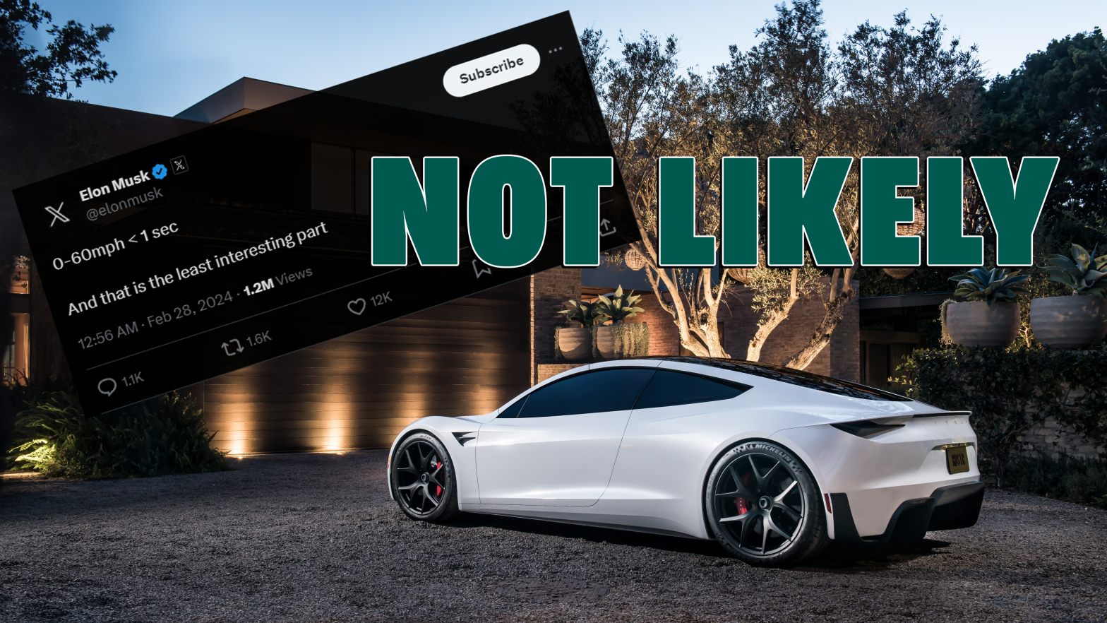 No, the Tesla Roadster Probably Won’t Hit 60 Mph in Under 1 Second
