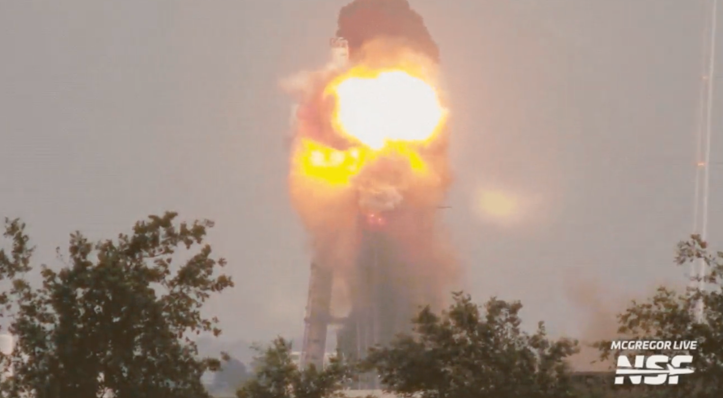 SpaceX Engine Test Produces Spectacular Fireball