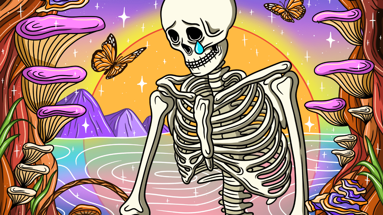 How This Digital Artist Draws Sad Skeletons To Explore Mental Health & Self-Care