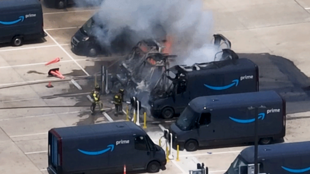 Amazon’s Electric Vans Keep Burning Down, and Chargers May Be to Blame